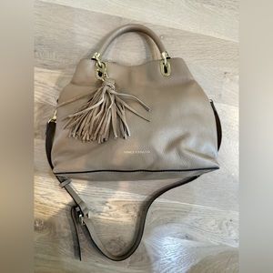 Vince Camuto Elva satchel neutral beige Leather with tassel